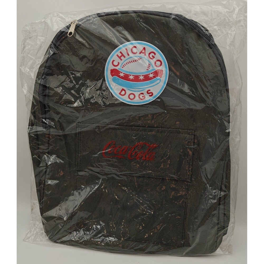 Coca-Cola Chicago Dogs Baseball Backpack Gray 16x12 New Sealed NIP Promo Bag